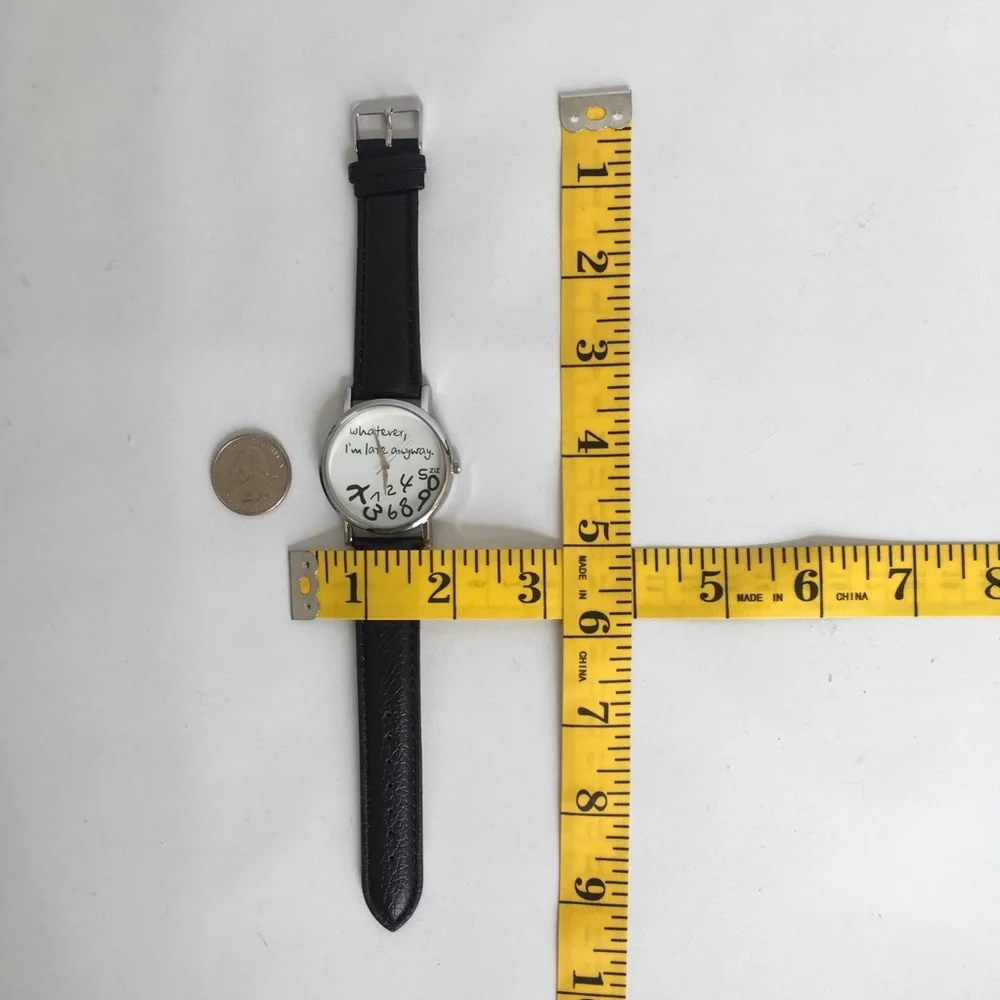 Watch Women’s Novelty  I’m Late Phrase Watch NEW Statement Quartz Watch - Picture 5 of 8